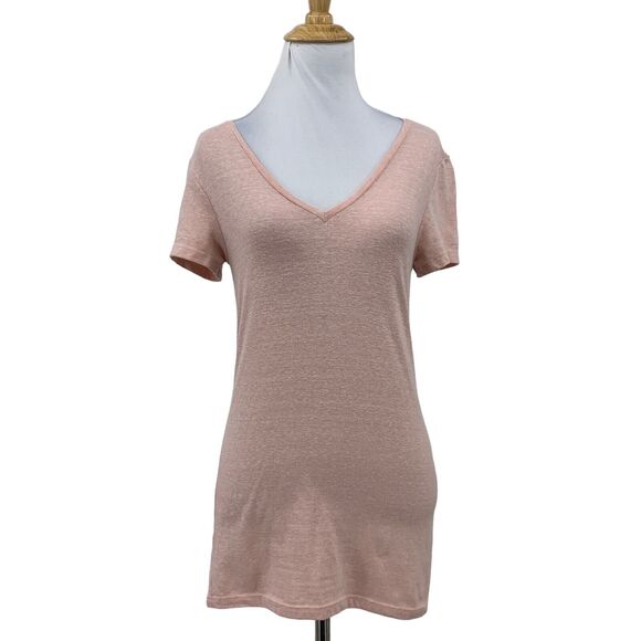 Marine Layer V Neck Tee Womens XS Extra Small Bellini Short Sleeve Lightweight - Picture 1 of 10